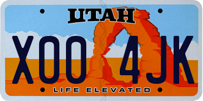 UT license plate X004JK