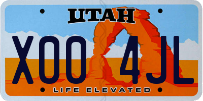 UT license plate X004JL