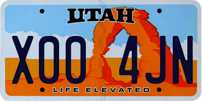 UT license plate X004JN
