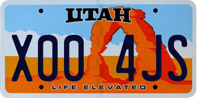 UT license plate X004JS