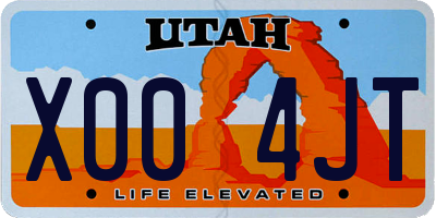 UT license plate X004JT