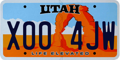 UT license plate X004JW