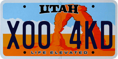 UT license plate X004KD