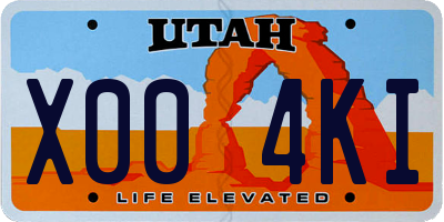 UT license plate X004KI