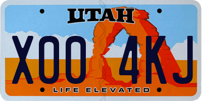 UT license plate X004KJ