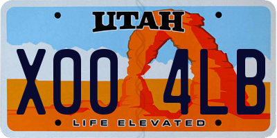 UT license plate X004LB