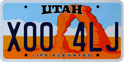 UT license plate X004LJ