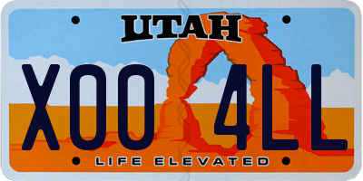 UT license plate X004LL