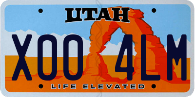 UT license plate X004LM