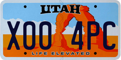 UT license plate X004PC