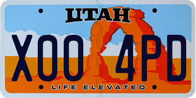 UT license plate X004PD