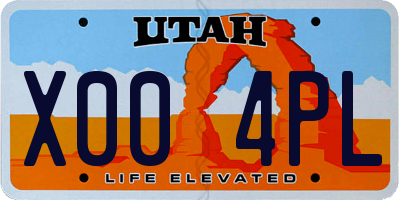 UT license plate X004PL