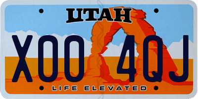 UT license plate X004QJ