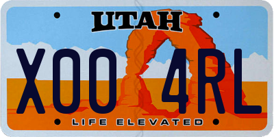 UT license plate X004RL