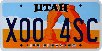 UT license plate X004SC