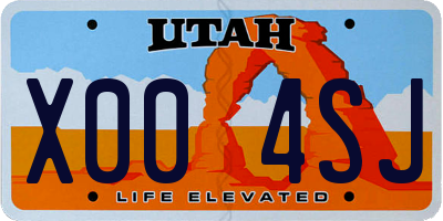 UT license plate X004SJ