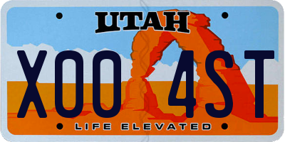 UT license plate X004ST