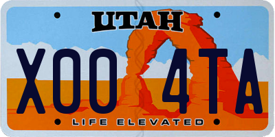 UT license plate X004TA
