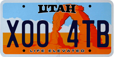 UT license plate X004TB