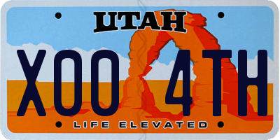 UT license plate X004TH
