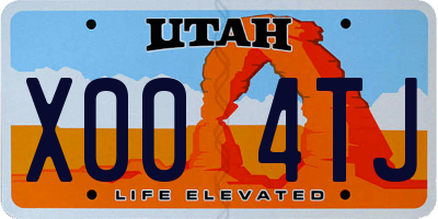 UT license plate X004TJ