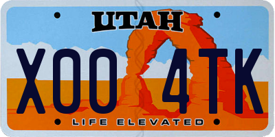 UT license plate X004TK