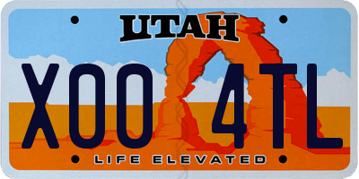 UT license plate X004TL