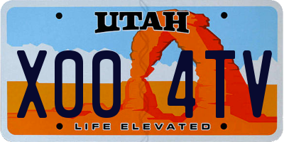 UT license plate X004TV