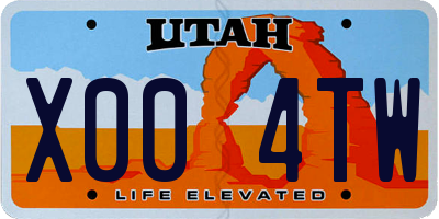 UT license plate X004TW