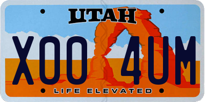 UT license plate X004UM