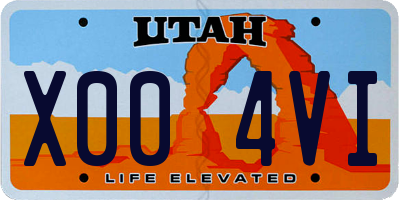 UT license plate X004VI