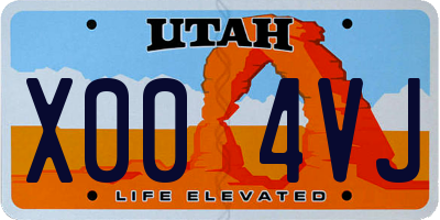 UT license plate X004VJ