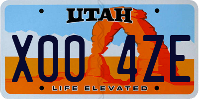 UT license plate X004ZE