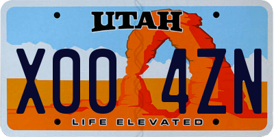 UT license plate X004ZN