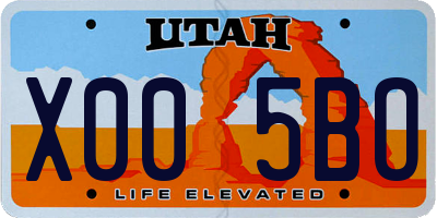 UT license plate X005BO