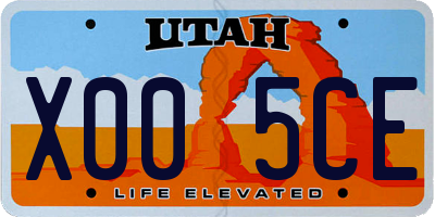 UT license plate X005CE