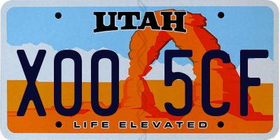 UT license plate X005CF