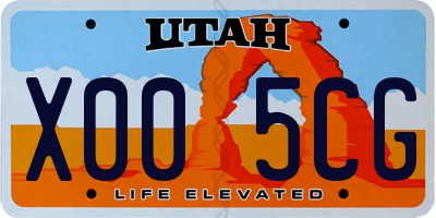 UT license plate X005CG