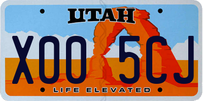 UT license plate X005CJ