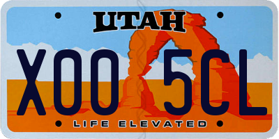 UT license plate X005CL
