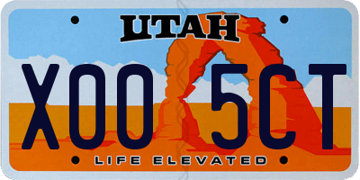 UT license plate X005CT