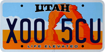 UT license plate X005CU