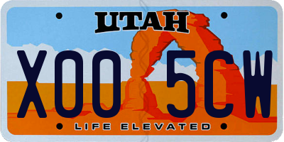 UT license plate X005CW