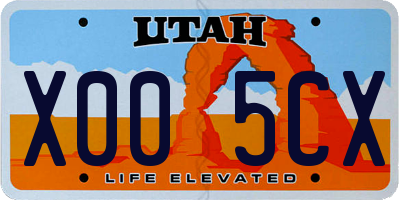 UT license plate X005CX
