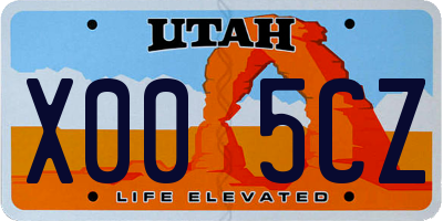 UT license plate X005CZ