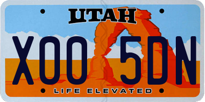 UT license plate X005DN