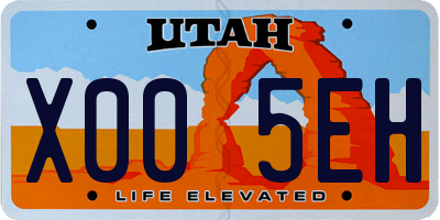UT license plate X005EH