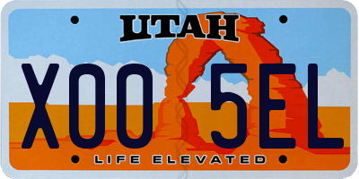 UT license plate X005EL