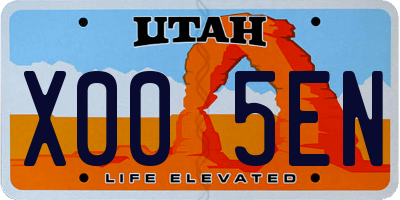 UT license plate X005EN