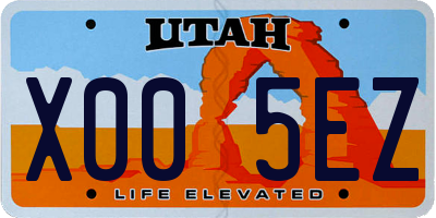 UT license plate X005EZ